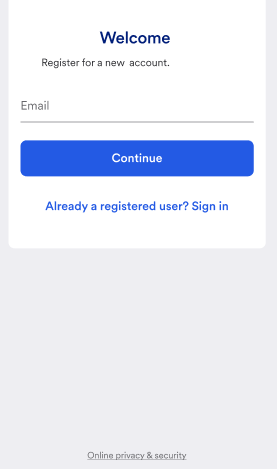 Welcome screen.