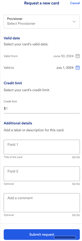 Request a new card.
