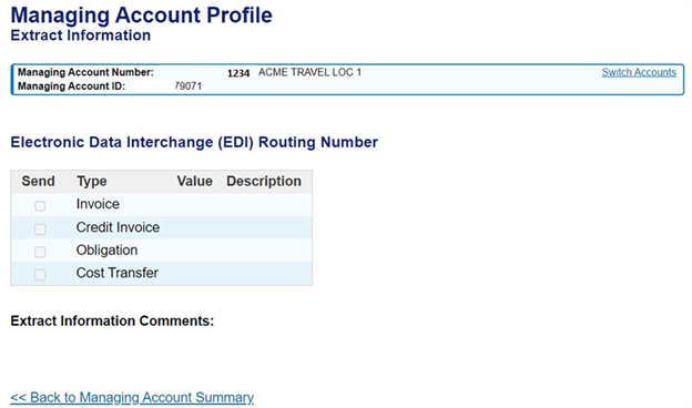 Managing Account Profile: Extract Information