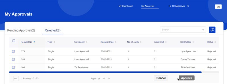Pour annuler une demande de carte refusée.